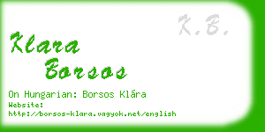 klara borsos business card