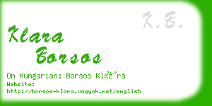 klara borsos business card